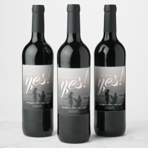 Etiqueta Para Botella De Vino Ella Dijo Sí Fiesta de Compromiso de Boda 