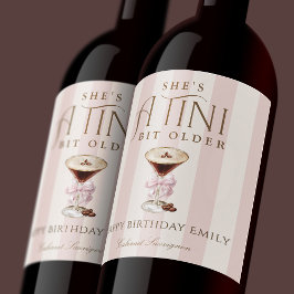 Etiqueta Para Botella De Vino Ella es una Tini un poco mayor Espresso Martini Cu