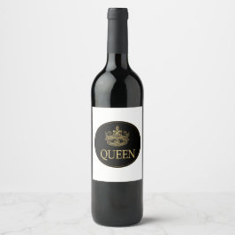 Etiqueta Para Botella De Vino Emblema de la Reina y la Corona