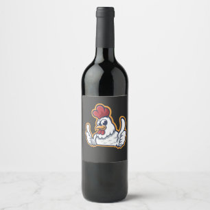 Etiqueta Para Botella De Vino Emocionante pollo