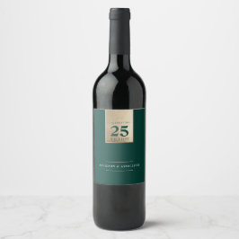 Etiqueta Para Botella De Vino EMPRESA ANIVERSARIO negocio oro verde blanco
