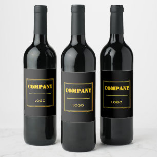 Etiqueta Para Botella De Vino Empresa personalizada negra moderna personalizada