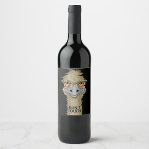 Etiqueta Para Botella De Vino Emu dice que no toques