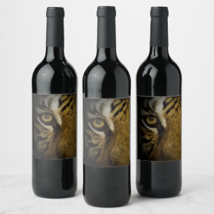 Etiqueta Para Botella De Vino En el ojo de un tigre