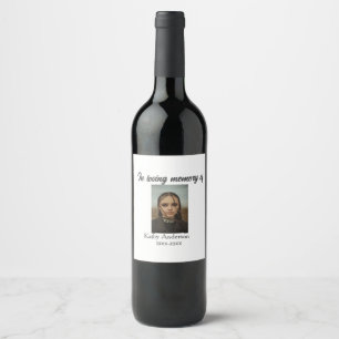 Etiqueta Para Botella De Vino En la memoria amorosa de add name memorial keepsak