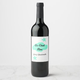 Etiqueta Para Botella De Vino En la nube nueve nubes pastel verde estrella despe