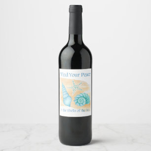 Etiqueta Para Botella De Vino Encuentra tu paz en las conchas del mar.