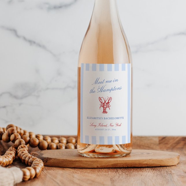 Etiqueta Para Botella De Vino Encuéntrame en la soltera Hamptons (Subido por el creador)