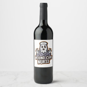 Etiqueta Para Botella De Vino Enfermera de cuidado de heridas Ghoul Ghost Nurse 