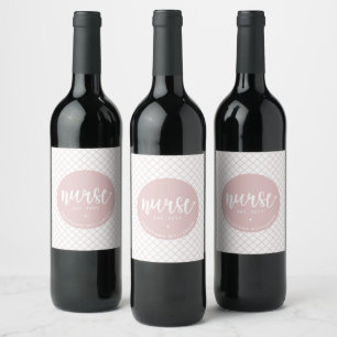 Etiqueta Para Botella De Vino Enfermera personalizada RN graduación Elegante