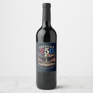 Etiqueta Para Botella De Vino Enfriador de lata para el 4 de julio rojo blanco y