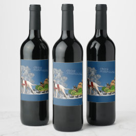 Etiqueta Para Botella De Vino English Mastiff u French Bulldog Frohe Weihnachten