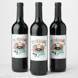 Etiqueta Para Botella De Vino Enseñar Retro Es Mi Pasatiempo Disco de Vinilo Pro