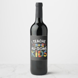 Etiqueta Para Botella De Vino Enseño a profesores de autismo y autismo para niño