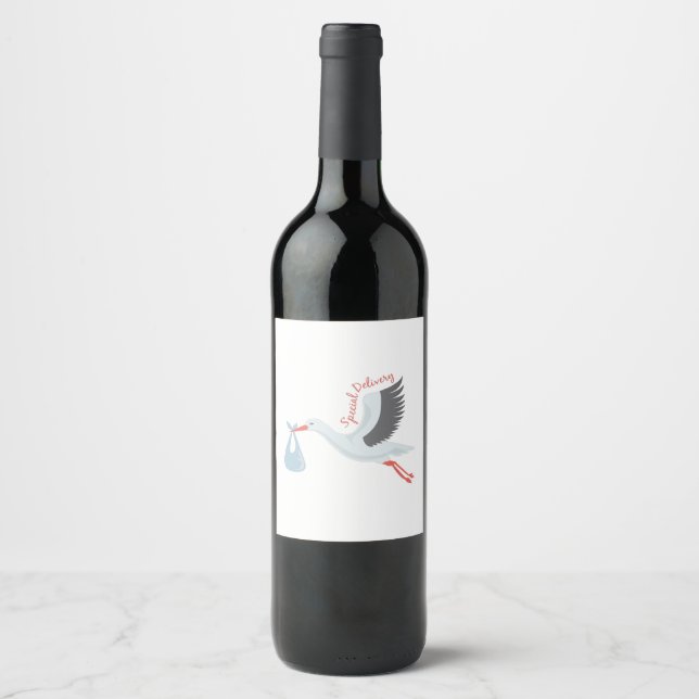 Etiqueta Para Botella De Vino Entrega especial (Anverso)