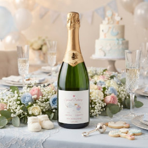 Etiqueta Para Botella De Vino Entrega Especial Rosa Felicidades Shower de Bebé