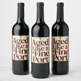 Etiqueta Para Botella De Vino “Envejecido Como un Fino Oporto” Etiqueta de Botel