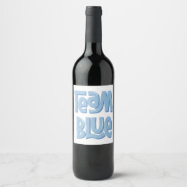 Etiqueta Para Botella De Vino Equipo Azul 