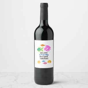 Etiqueta Para Botella De Vino ¡Eres el mejor profesor de la escuela!