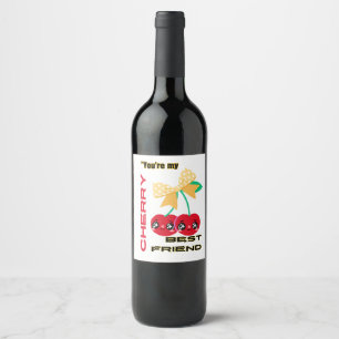 ETIQUETA PARA BOTELLA DE VINO ERES MI MEJOR AMIGO MÁS AMIGO.