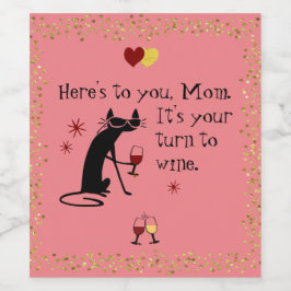 Etiqueta Para Botella De Vino Es el turno de mamá de un bollo de vino