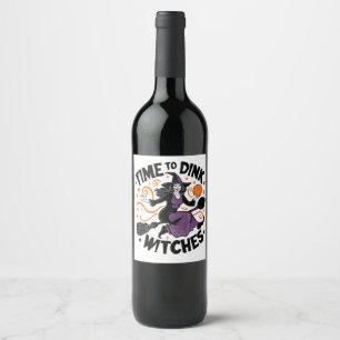 Etiqueta Para Botella De Vino Es hora de que las brujas comiencen a jugar a la b