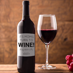 Etiqueta Para Botella De Vino ¡Es turno de las mamás modernas de tomar vino! Fel