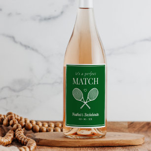 Etiqueta Para Botella De Vino Es un perfecto partido de tenis Bachelorette
