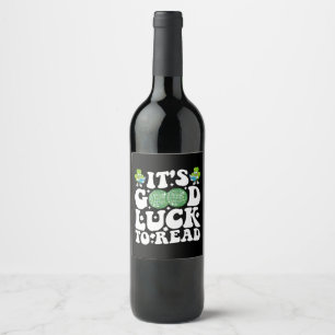 Etiqueta Para Botella De Vino Es una buena suerte leer la discoteca St Patricks 