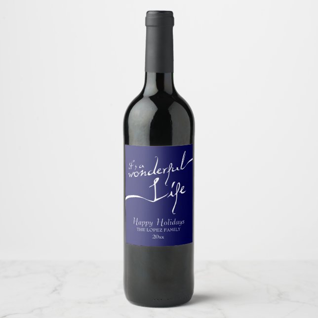 Etiqueta Para Botella De Vino Es una vida maravillosa, vacaciones (Anverso)