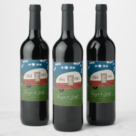 Etiqueta Para Botella De Vino Escapada de Despedida de Soltera en Campamento Vin