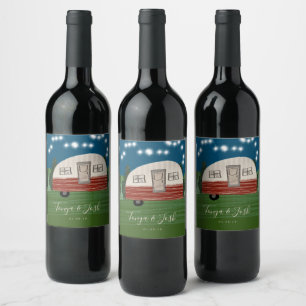 Etiqueta Para Botella De Vino Escapada de Despedida de Soltera en Campamento Vin