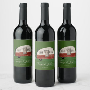 Etiqueta Para Botella De Vino Escape de Despedida de Soltera en Campamento Vinta
