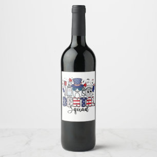 Etiqueta Para Botella De Vino Escuadrón Dental Dentista Lindo Higienista 4 de Ju