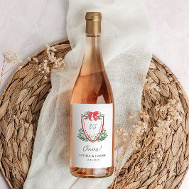 Etiqueta Para Botella De Vino Escudo de navidades | Boda de feriado caprichoso