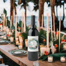 Etiqueta Para Botella De Vino Esencia Tropical Marco Redondo 