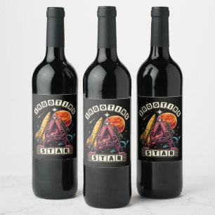 Etiqueta Para Botella De Vino Espacio de estrella fugaz