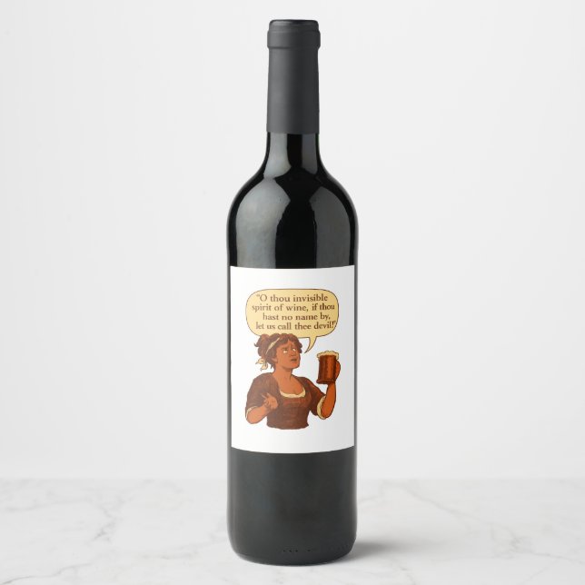 Etiqueta Para Botella De Vino Espíritu Invisible - Vino (Anverso)