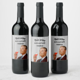 Etiqueta Para Botella De Vino Esposo Retro Dicho Divertido de Vino