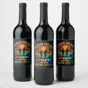 Etiqueta Para Botella De Vino Esposo y Esposa Compañeros de Viaje de por Vida Pl