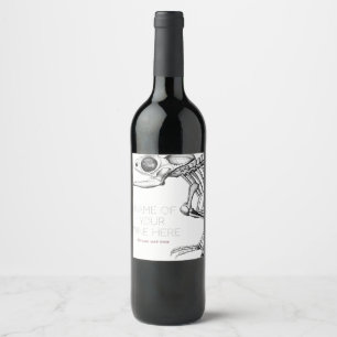 Etiqueta Para Botella De Vino Esqueleto del lagarto del vintage