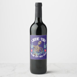 Etiqueta Para Botella De Vino Esqueleto Divertido San Valentín Costilla Compañer