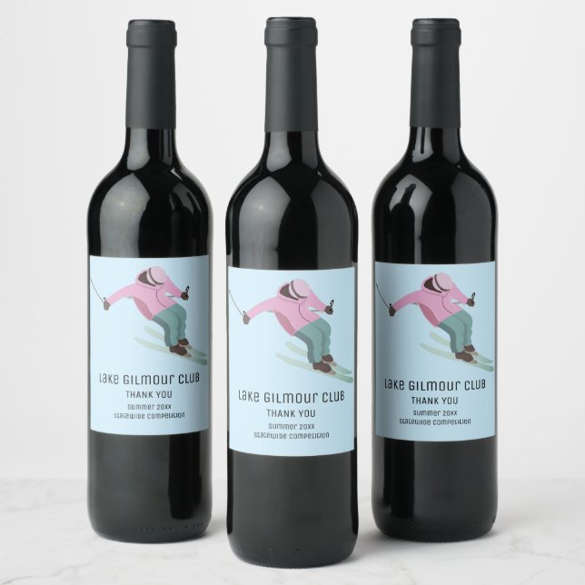 Etiqueta Para Botella De Vino Esquí (Botellas)