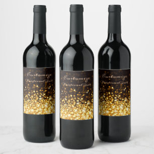 Etiqueta Para Botella De Vino Esquila de oro personalizada