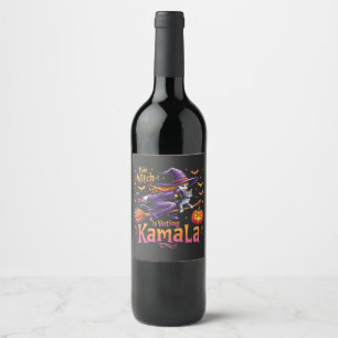 Etiqueta Para Botella De Vino Esta bruja está votando a un gato de Kamala, Lady 
