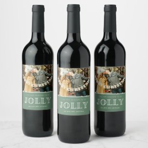 Etiqueta Para Botella De Vino 'Esta es la estación para ser Navidades de fotos d