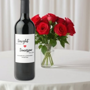 Etiqueta Para Botella De Vino Esta Noche Comemos, Mañana Hacemos Cena De Ensayos