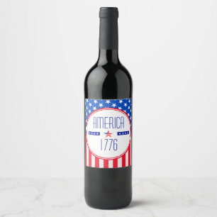 Etiqueta Para Botella De Vino Estadounidense Patriótico
