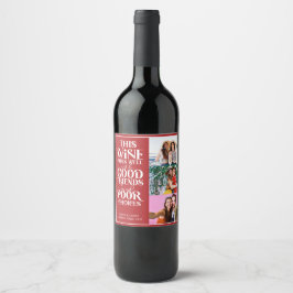Etiqueta Para Botella De Vino Este vino combina bien con amigos diversión bff 3 