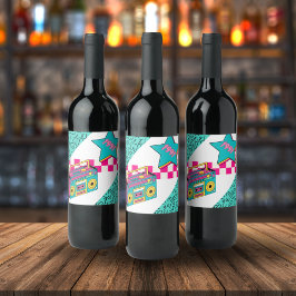 Etiqueta Para Botella De Vino Estilo de época 1991 estéreo